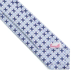 CRAVATTA DONNA CLASSICA IN SETA STAMPATA AZZURRA Microfantasia inspirazione foulard