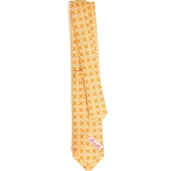 CRAVATTA DONNA CLASSICA IN SETA STAMPATA GIALLA Microfantasia inspirazione foulard