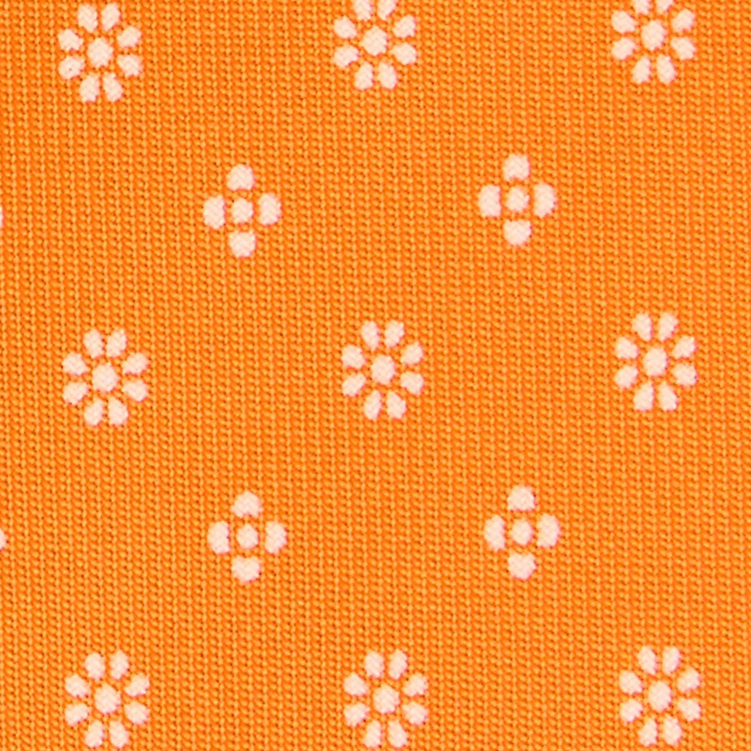 CRAVATTA DONNA CLASSICA IN SETA STAMPATA ARANCIONE Microfantasia fiore