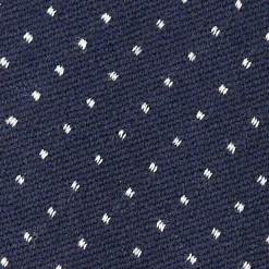 CRAVATTA DONNA IN LANA BLU SCURO Microfantasia geometrica