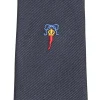 CRAVATTA IN SETA JACQUARD BLU Con cornetto sottonodo