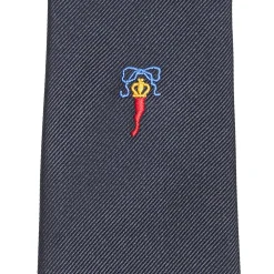 CRAVATTA IN SETA JACQUARD BLU Con cornetto sottonodo