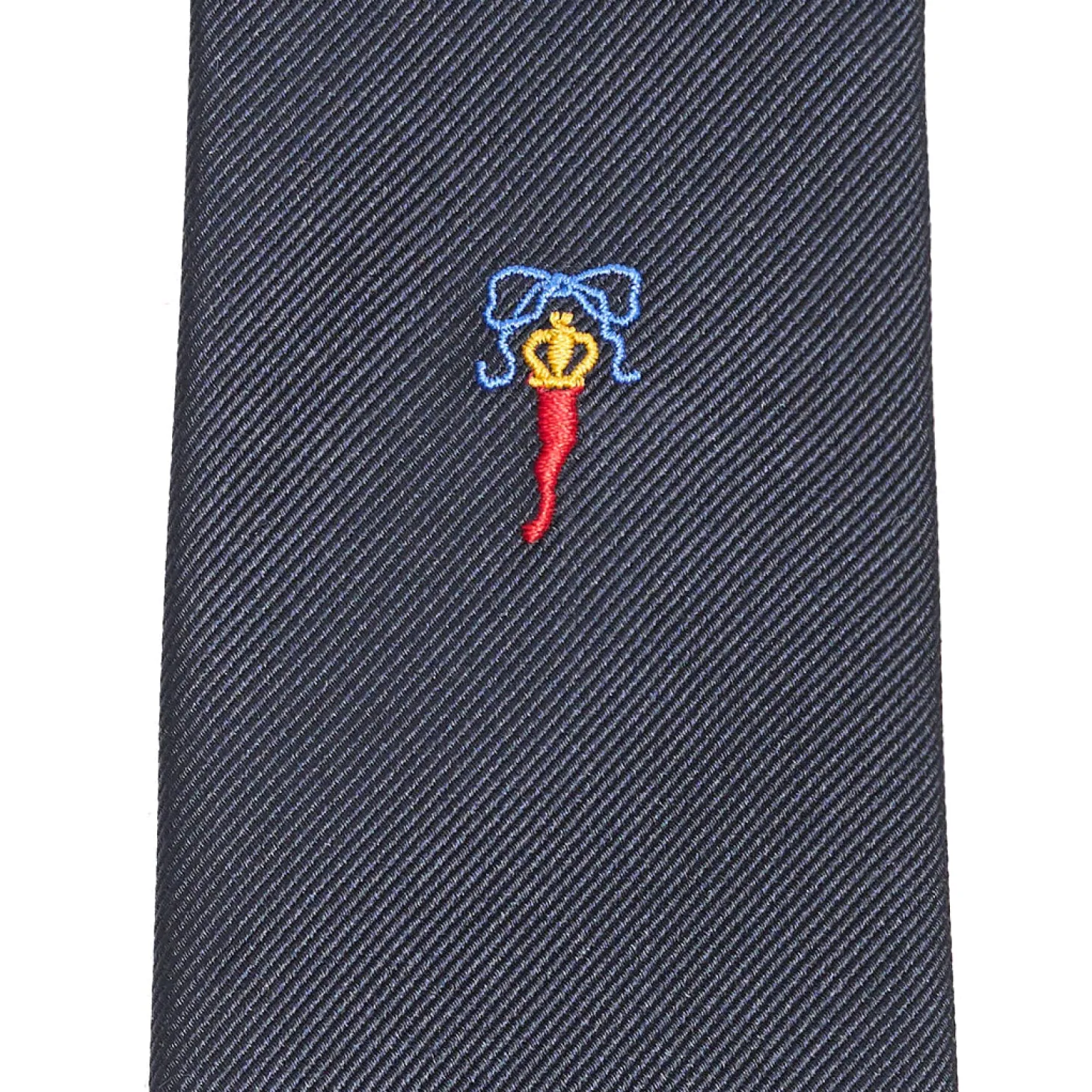 CRAVATTA IN SETA JACQUARD BLU Con cornetto sottonodo