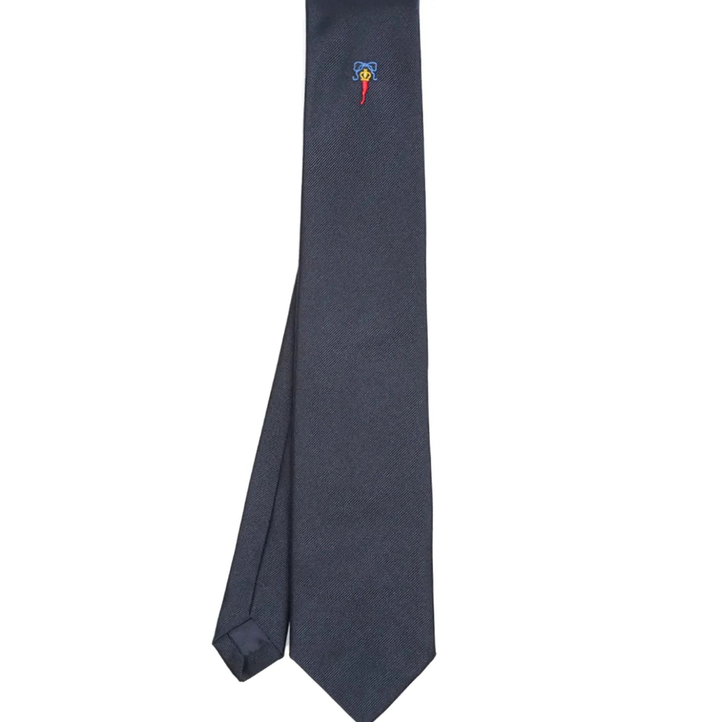 CRAVATTA IN SETA JACQUARD BLU Con cornetto sottonodo