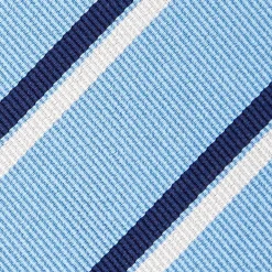 CRAVATTA REGIMENTAL IN SETA AZZURRA Righe blu e bianche