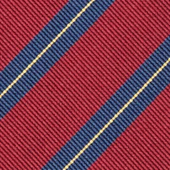 CRAVATTA REGIMENTAL IN SETA BORDEAUX Righe blu e beige