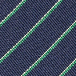 CRAVATTA REGIMENTAL IN SETA BLU SCURO Righe verdi