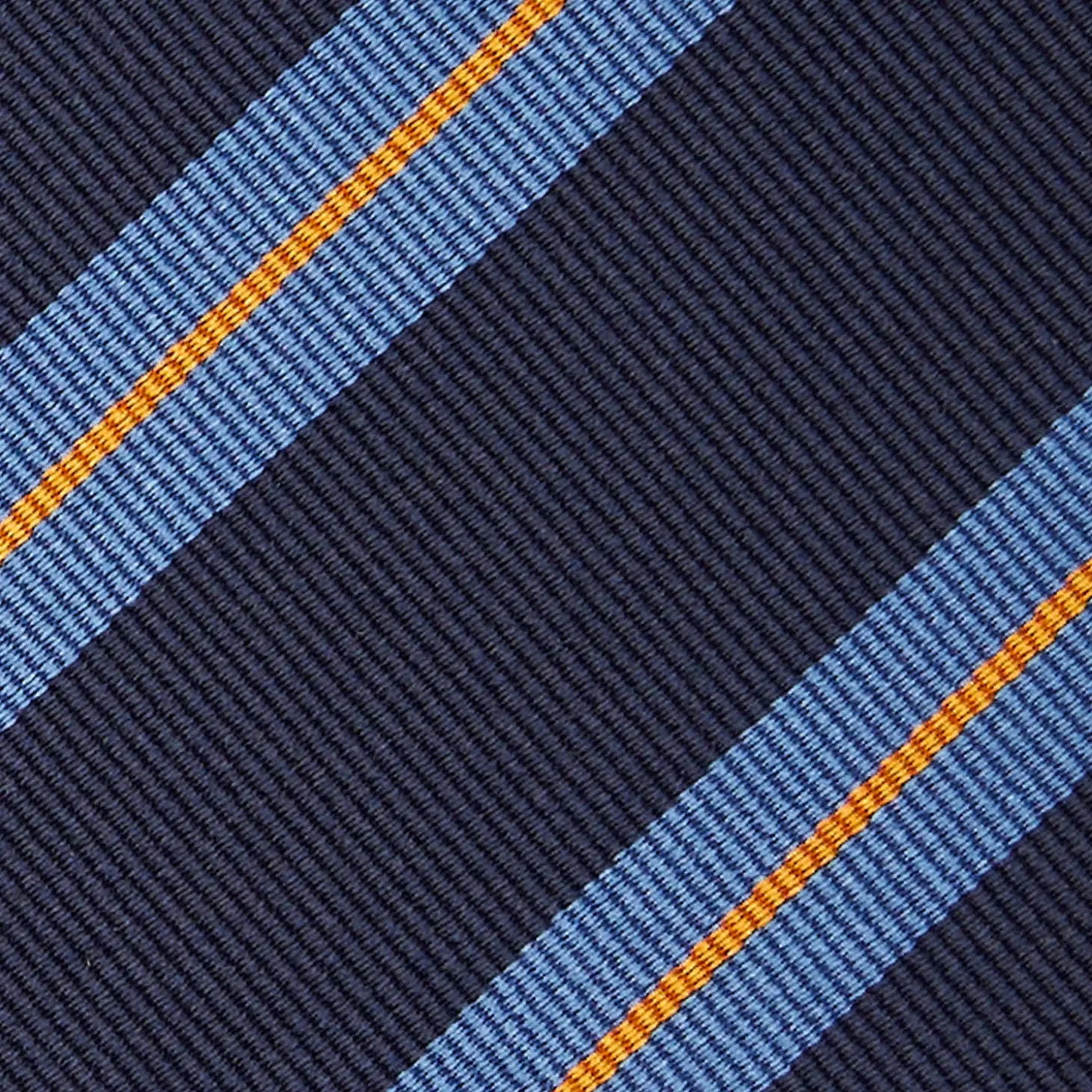 CRAVATTA REGIMENTAL IN SETA BLU SCURO Righe azzurre e beige