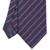 CRAVATTA REGIMENTAL IN SETA BLU SCURO Righe rosse
