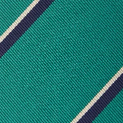 CRAVATTA REGIMENTAL IN SETA VERDE SCURO Righe blu