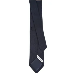 CRAVATTA SARTORIALE BLU SCURO In garza di seta
