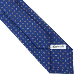 CRAVATTA SARTORIALE CLASSICA IN SETA BLU Microfantasia fiore