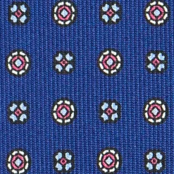 CRAVATTA SARTORIALE CLASSICA IN SETA BLU Microfantasia fiore