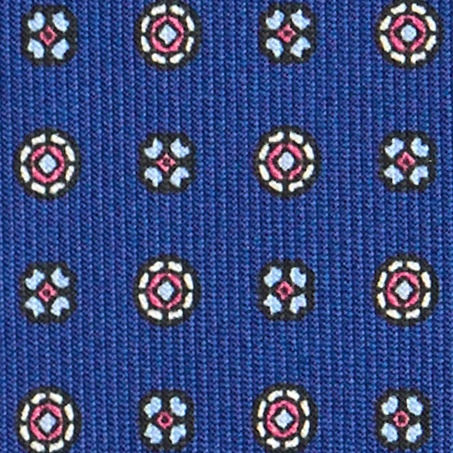 CRAVATTA SARTORIALE CLASSICA IN SETA BLU Microfantasia fiore