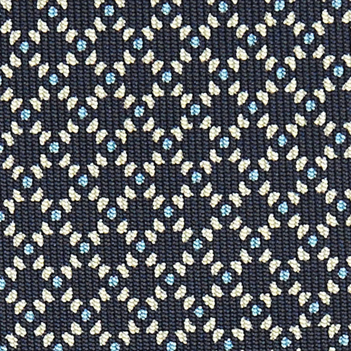 CRAVATTA SARTORIALE CLASSICA IN SETA BLU SCURO Microfantasia geometrica