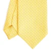 CRAVATTA SARTORIALE CLASSICA IN SETA GIALLA Microfantasia m geometrica