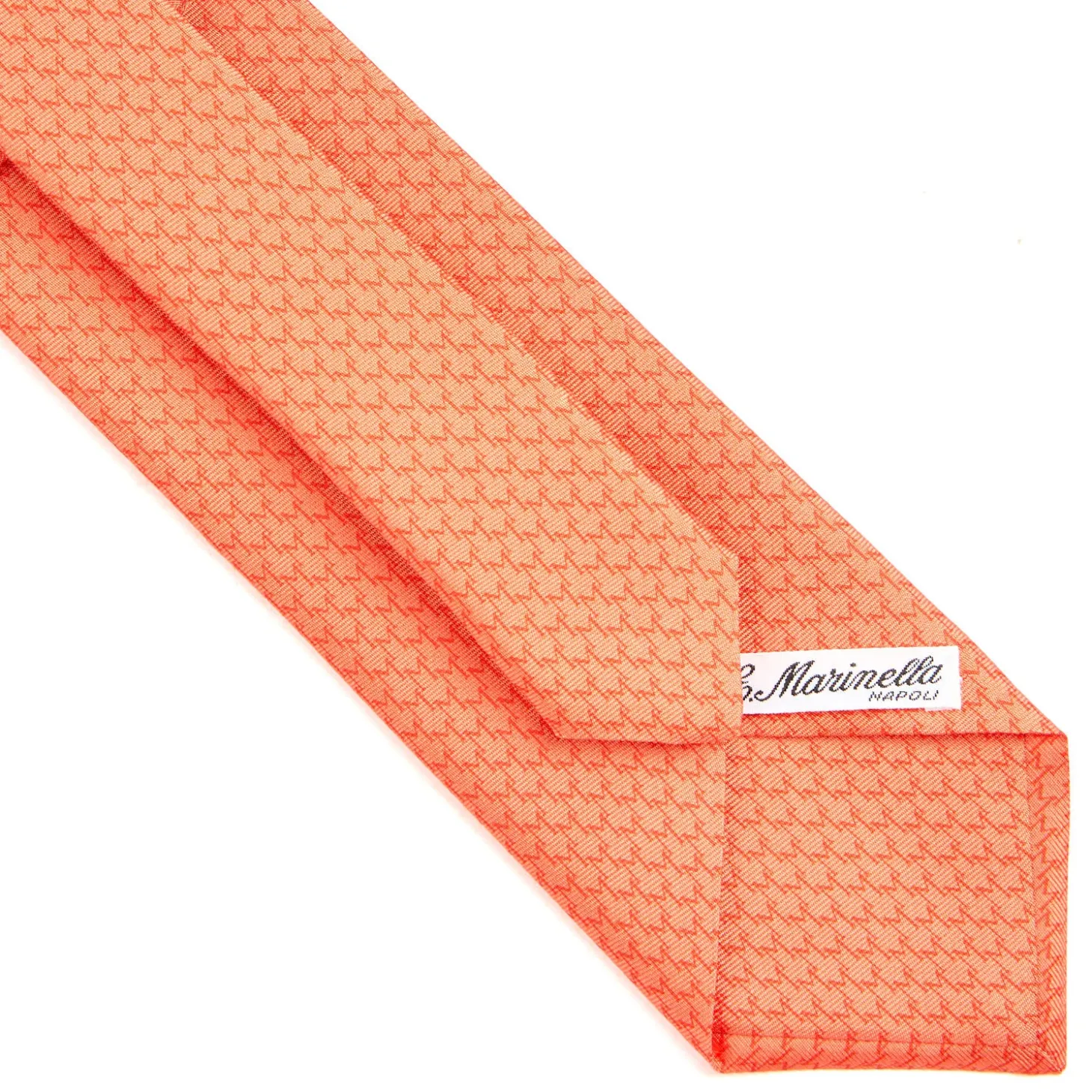 CRAVATTA SARTORIALE CLASSICA IN SETA ARANCIONE Microfantasia m geometrica