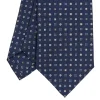 CRAVATTA SARTORIALE CLASSICA IN SETA BLU SCURO Microfantasia fiore