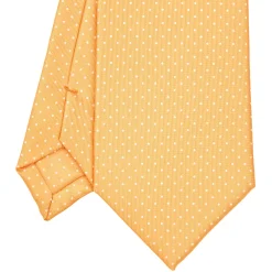 CRAVATTA SARTORIALE CLASSICA IN SETA GIALLA Pois