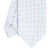 CRAVATTA SARTORIALE CLASSICA IN SETA BIANCA Microfantasia m geometrica