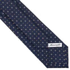 CRAVATTA SARTORIALE CLASSICA IN SETA BLU SCURO Microfantasia fiore
