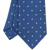 CRAVATTA SARTORIALE CLASSICA IN SETA BLU Microfantasia fiore