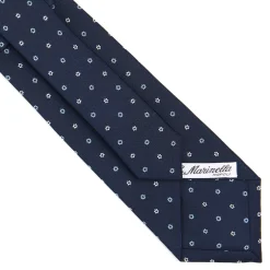 CRAVATTA SARTORIALE CLASSICA IN SETA BLU SCURO Microfantasia fiore