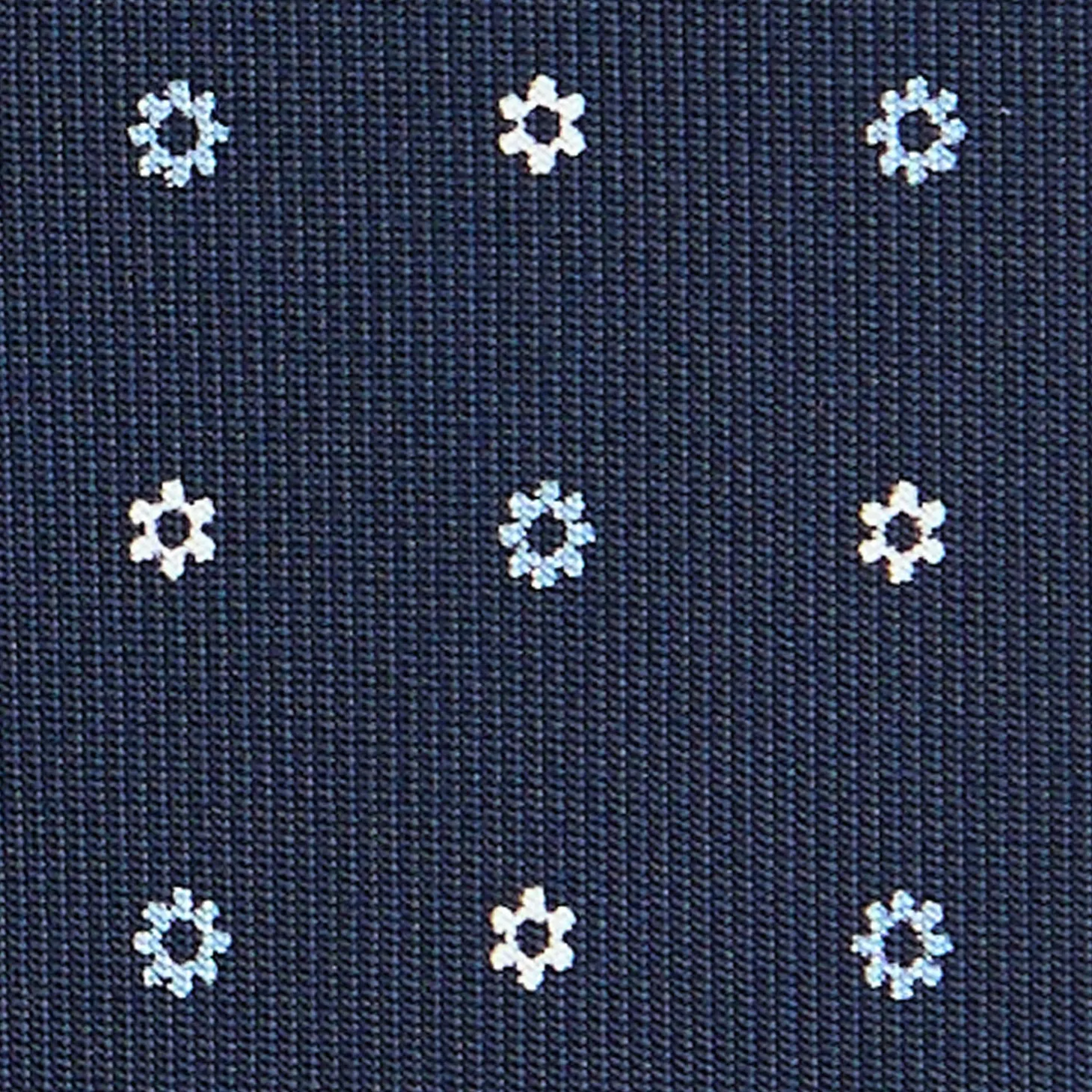 CRAVATTA SARTORIALE CLASSICA IN SETA BLU SCURO Microfantasia fiore