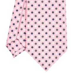 CRAVATTA SARTORIALE CLASSICA IN SETA ROSA Microfantasia fiore