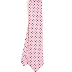 CRAVATTA SARTORIALE CLASSICA IN SETA ROSA Microfantasia fiore