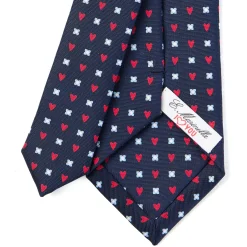 CRAVATTA SARTORIALE CLASSICA IN SETA BLU SCURO Collezione san valentino