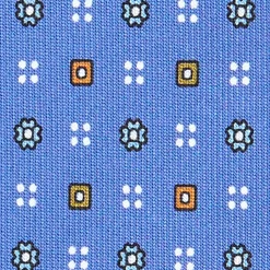 CRAVATTA SARTORIALE CLASSICA IN SETA AZZURRO POLVERE Microfantasia fiore