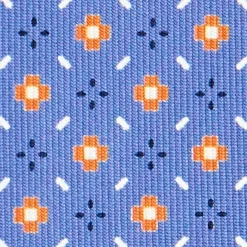 CRAVATTA SARTORIALE CLASSICA IN SETA AZZURRO POLVERE Microfantasia fiore