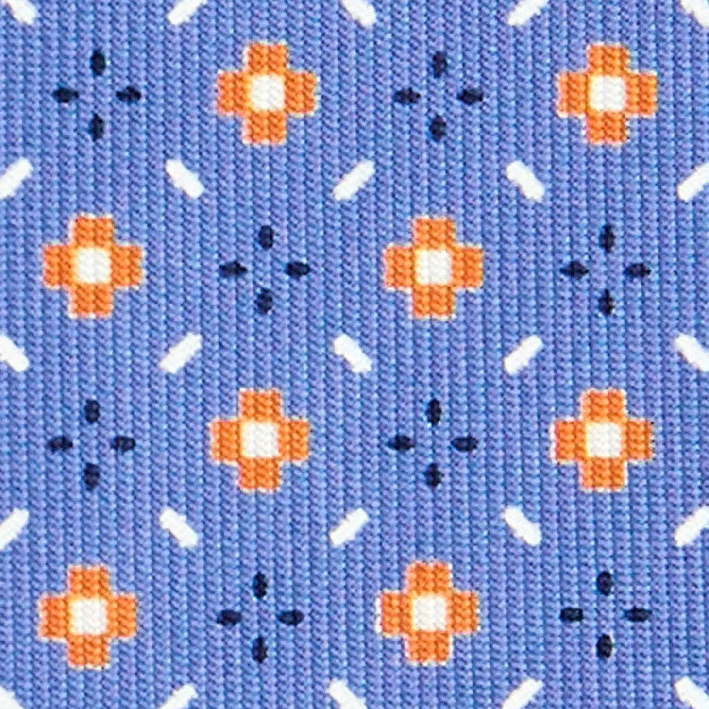 CRAVATTA SARTORIALE CLASSICA IN SETA AZZURRO POLVERE Microfantasia fiore