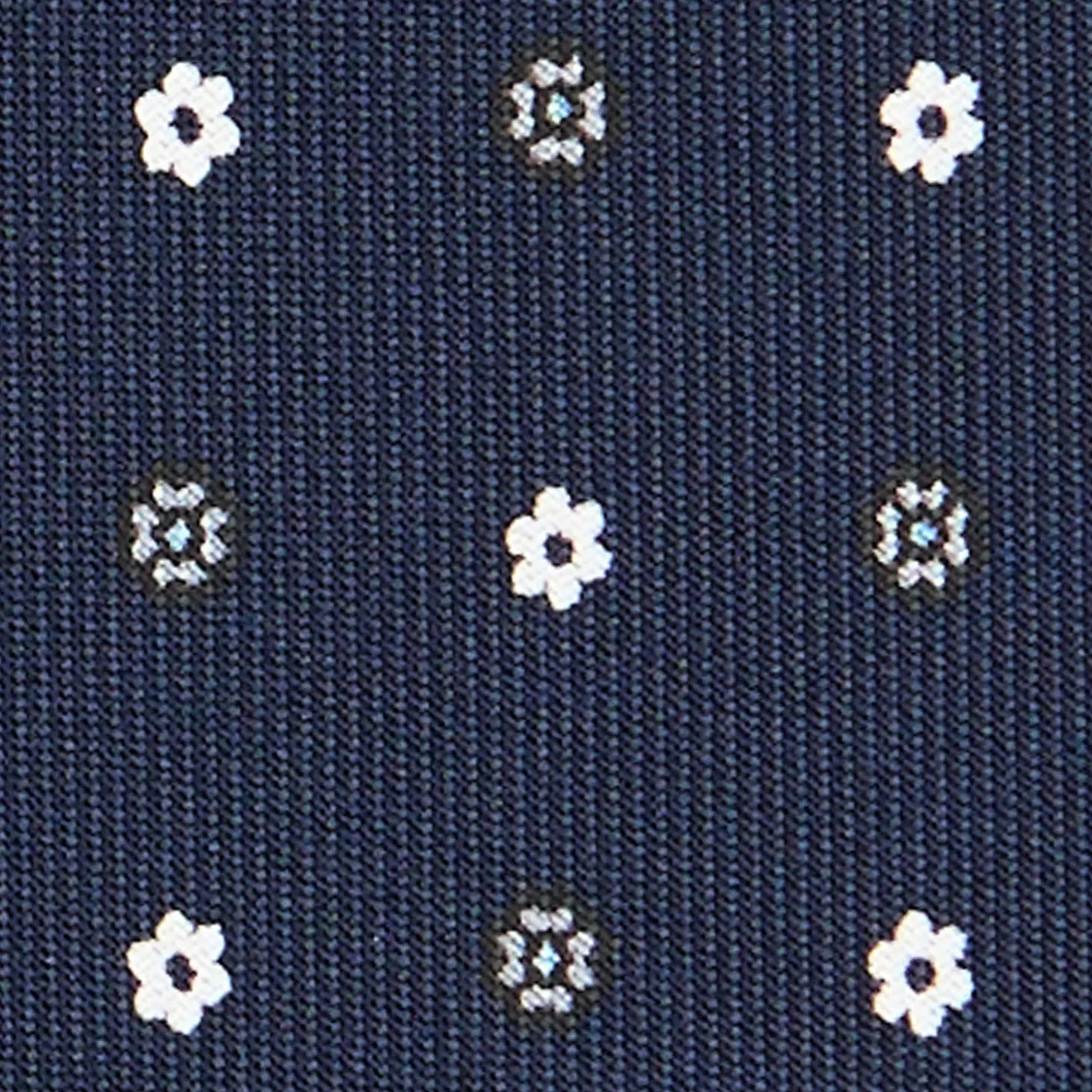 CRAVATTA SARTORIALE CLASSICA IN SETA BLU SCURO Microfantasia fiore