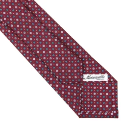 CRAVATTA SARTORIALE CLASSICA IN SETA BORDEAUX Microfantasia fiore