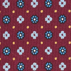 CRAVATTA SARTORIALE CLASSICA IN SETA BORDEAUX Microfantasia fiore