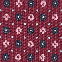CRAVATTA SARTORIALE CLASSICA IN SETA BORDEAUX Microfantasia fiore