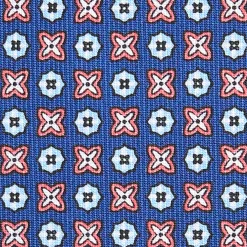 CRAVATTA SARTORIALE CLASSICA IN SETA BLU Microfantasia fiore