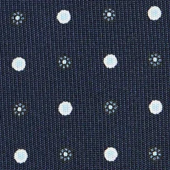 CRAVATTA SARTORIALE CLASSICA IN SETA BLU SCURO Microfantasia fiore