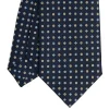 CRAVATTA SARTORIALE CLASSICA IN SETA BLU SCURO Microfantasia fiore