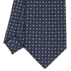 CRAVATTA SARTORIALE CLASSICA IN SETA BLU SCURO Microfantasia fiore