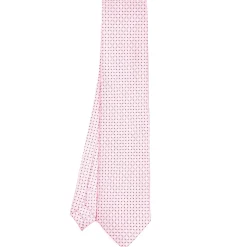 CRAVATTA SARTORIALE CLASSICA IN SETA ROSA Microfantasia fiore