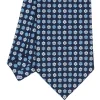 CRAVATTA SARTORIALE CLASSICA IN SETA BLU SCURO Microfantasia fiore