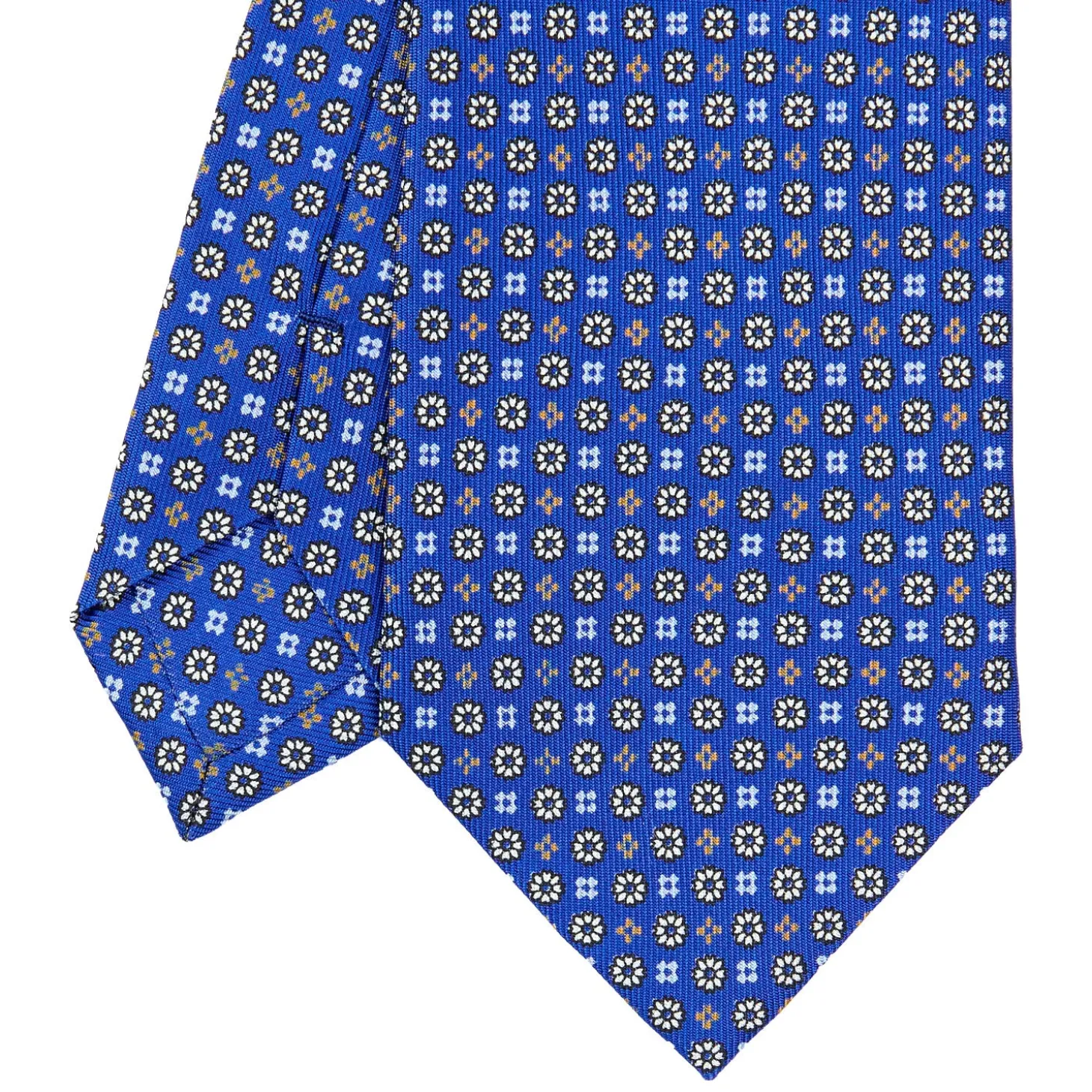 CRAVATTA SARTORIALE CLASSICA IN SETA BLUETTE Microfantasia fiore