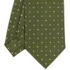 CRAVATTA SARTORIALE CLASSICA IN SETA VERDE OLIVA Microfantasia fiore