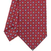 CRAVATTA SARTORIALE CLASSICA IN SETA BORDEAUX Microfantasia fiore