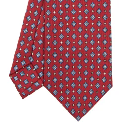 CRAVATTA SARTORIALE CLASSICA IN SETA BORDEAUX Microfantasia fiore
