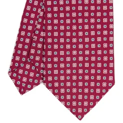 CRAVATTA SARTORIALE CLASSICA IN SETA FUCSIA Microfantasia fiore