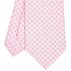CRAVATTA SARTORIALE CLASSICA IN SETA ROSA Microfantasia fiore